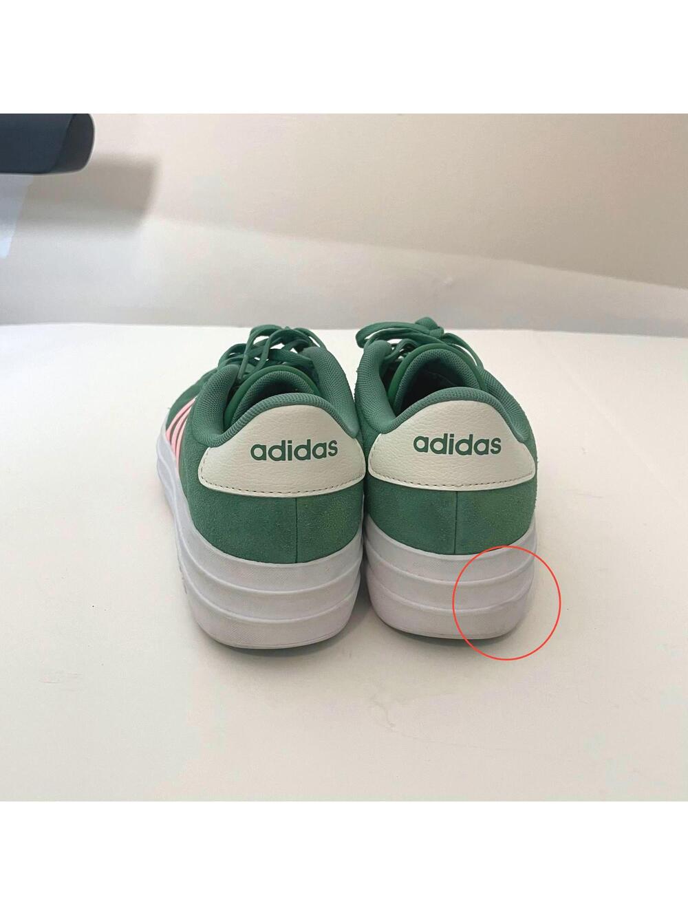 Adidas VL Court Bold Women's Platform Sneakers - Green/Pink - Size 8 - Picture 5 of 8